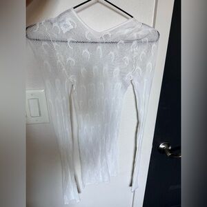 Marine Serre White Sheer Bodysuit